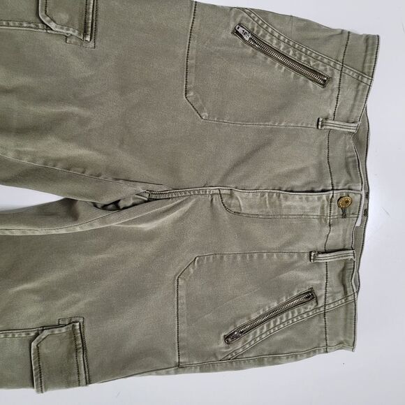 LEVEL 99 CARGO PANTS SAGE GREEN SUNWASHED SNAP POCKETS REVOLVE 31 - Picture 7 of 10